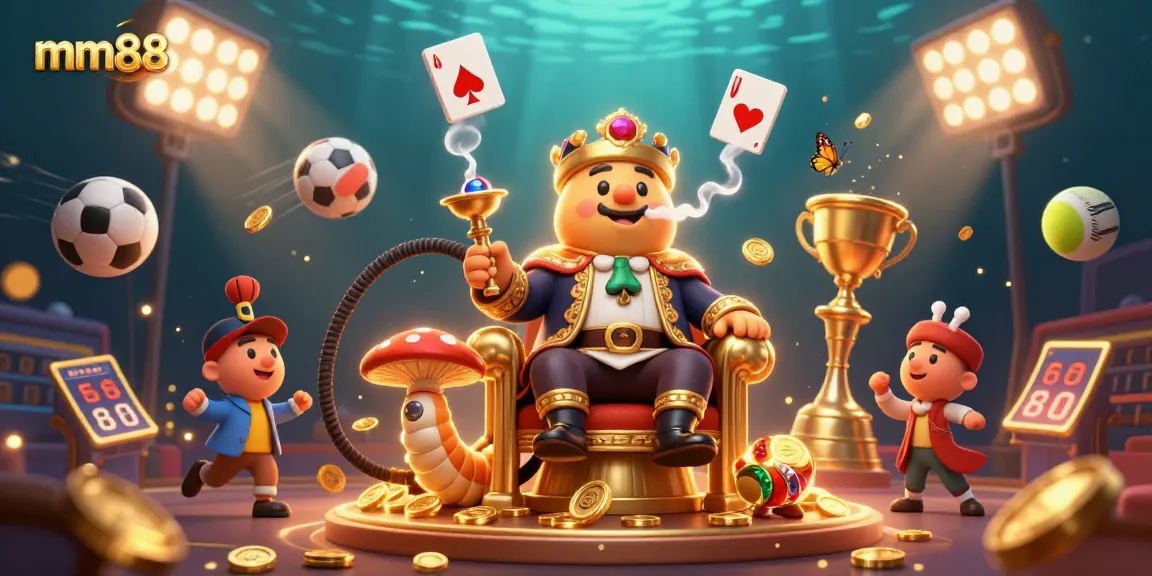 Experience thrilling games with MM88's exciting casino atmosphere featuring vibrant characters and elements.