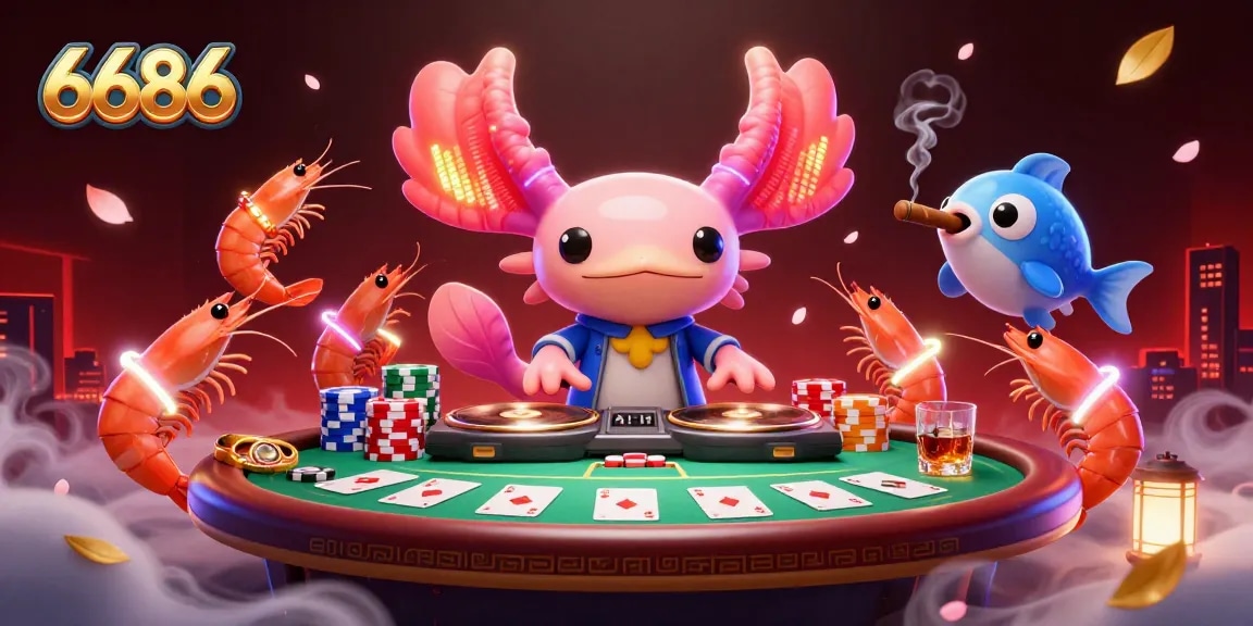 6686 enhances your gaming experience with vibrant characters and action-packed poker elements.