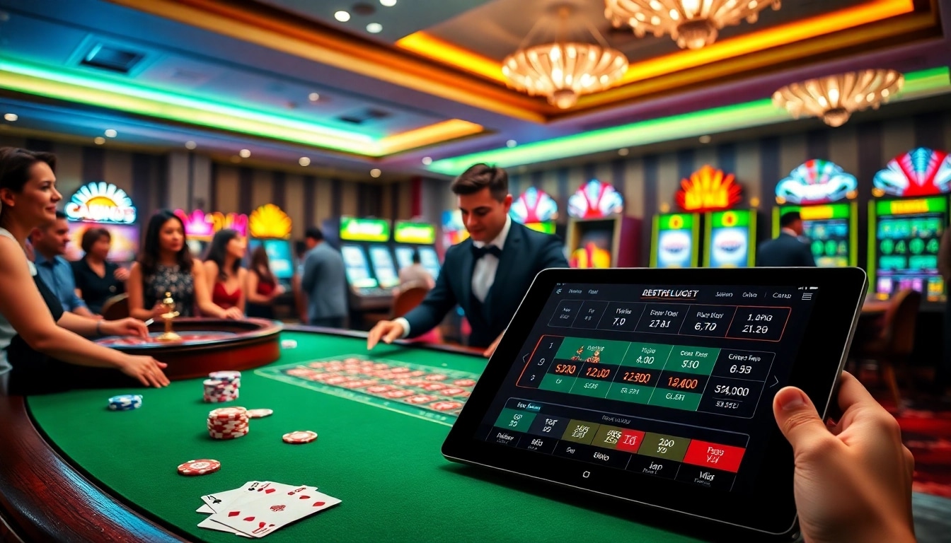 Players enjoying a luxurious gambling experience at TG88 casino with a live dealer.