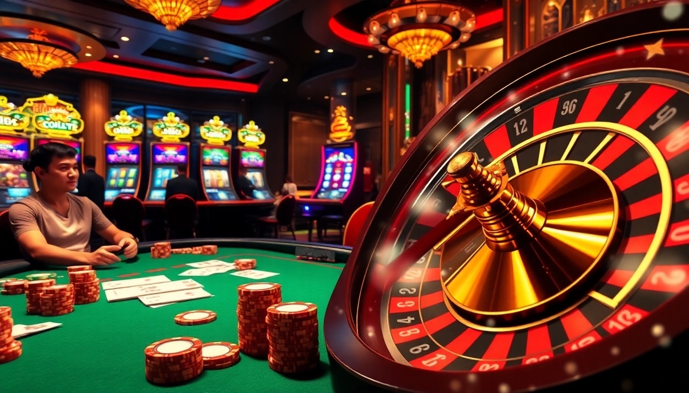 Experience the excitement of CM88 at a luxurious casino table filled with vibrant cards and poker chips.