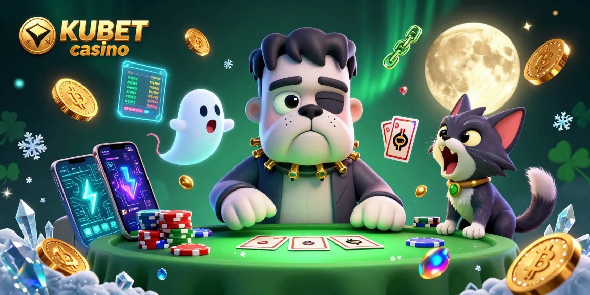 KUBET casino brings thrilling moments with colorful elements and characters at an online gambling table.