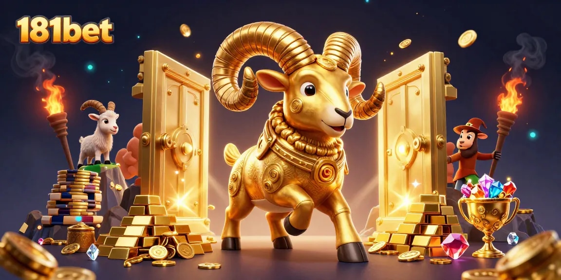 Experience thrilling gameplay at 181bet with golden treasures and exciting slots in a dynamic scene.