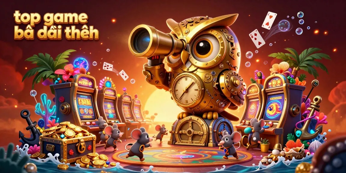 Experience the excitement of top game bài đổi thưởng with vibrant casino elements and dynamic 3D characters.