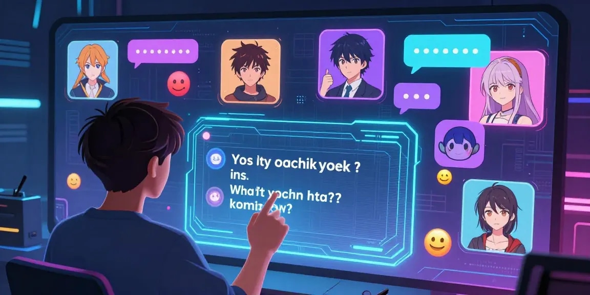 Engaging ai ecchi chat interface showcasing diverse anime characters in a vibrant digital environment.