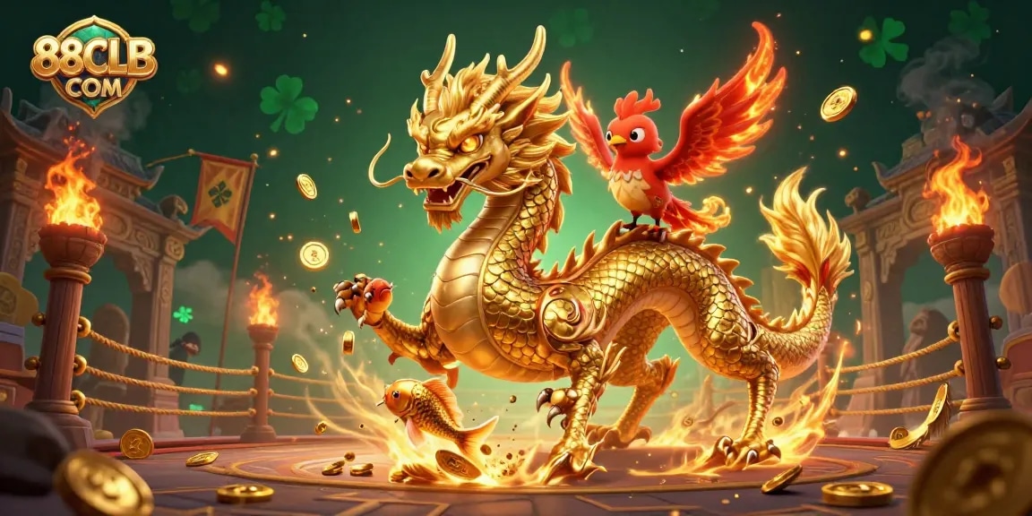 Experience high stakes and excitement with 88CLB COM's vibrant casino scene featuring dynamic characters and rich gaming elements.