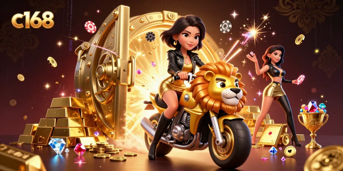 Experience the excitement of c168 casino with a glamorous scene full of gems and gold.