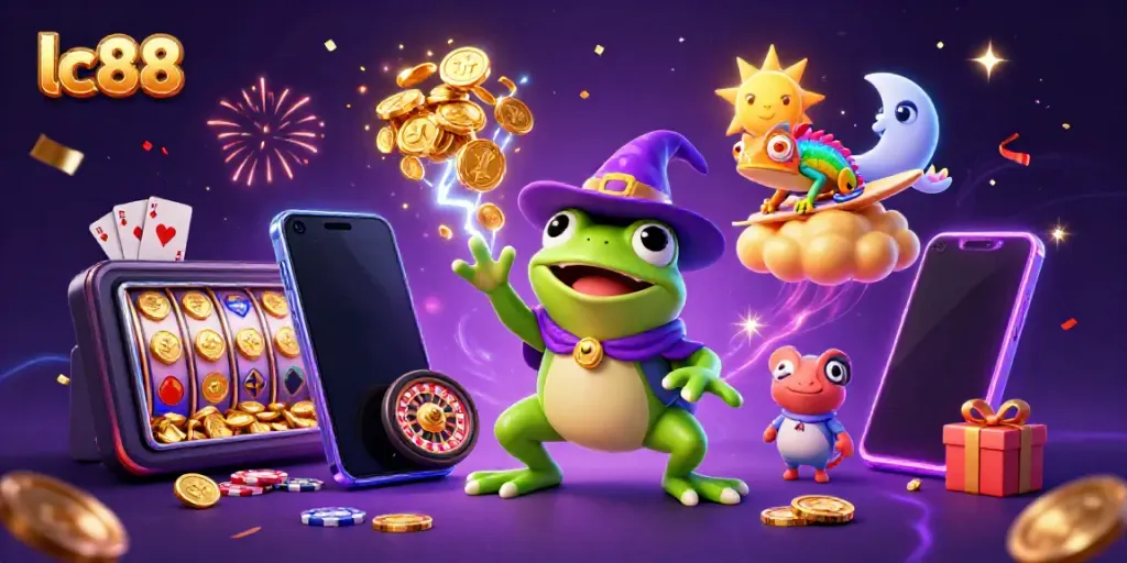 Engage with excitement at lc88's dynamic gaming world, featuring magical characters amidst golden rewards.