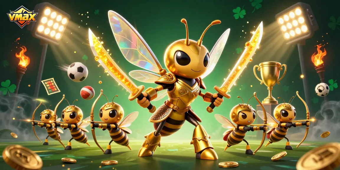 Engage in thrilling gameplay at vmax with a vibrant 3D casino scene featuring dynamic sports betting elements.