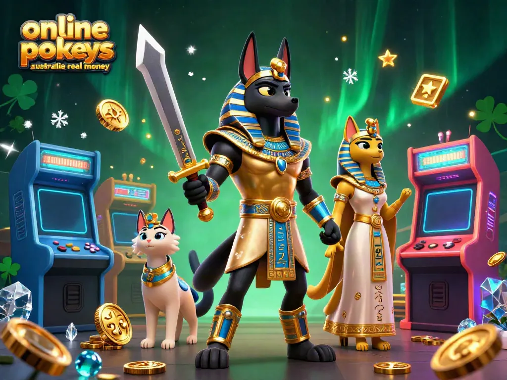 Engage with the thrilling online pokies australia real money experience featuring stunning visuals of ancient Egyptian warriors amidst vibrant game elements.