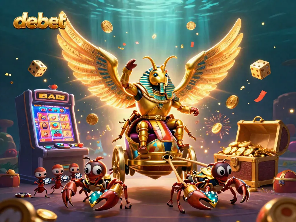 Experience thrilling jackpots with debet in a spectacular 3D casino scene.