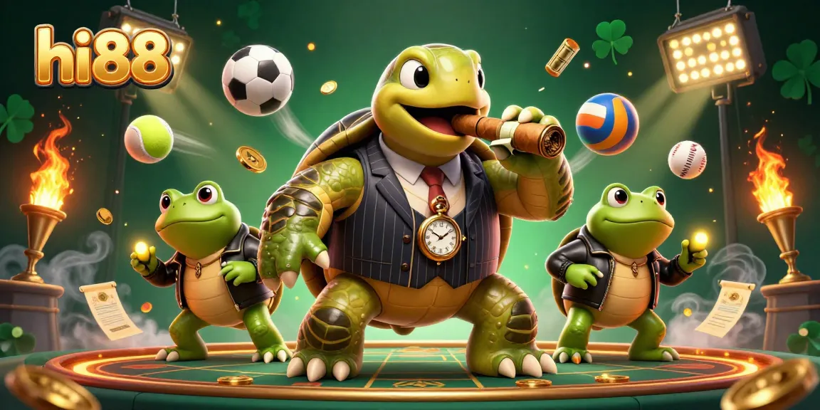Experience vibrant gaming action at hi88 with an ultra-detailed casino illustration featuring dynamic characters and elements.