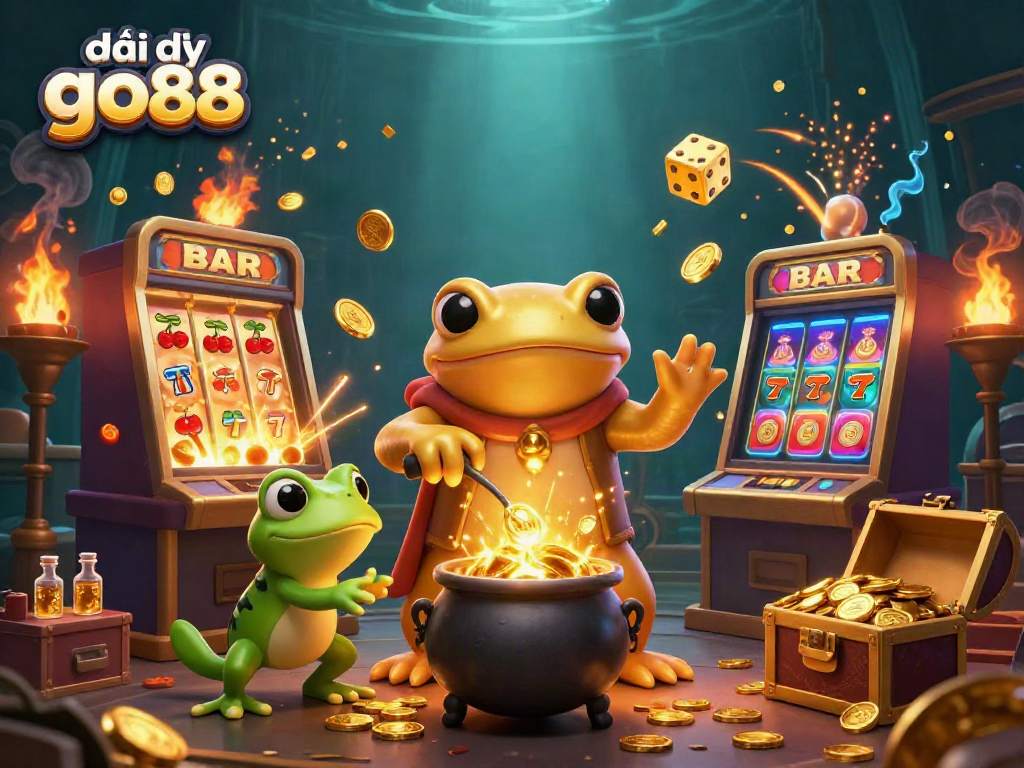 Experience the excitement of đại lý go88 with vibrant casino themes and characters, showcasing a lively gambling atmosphere.