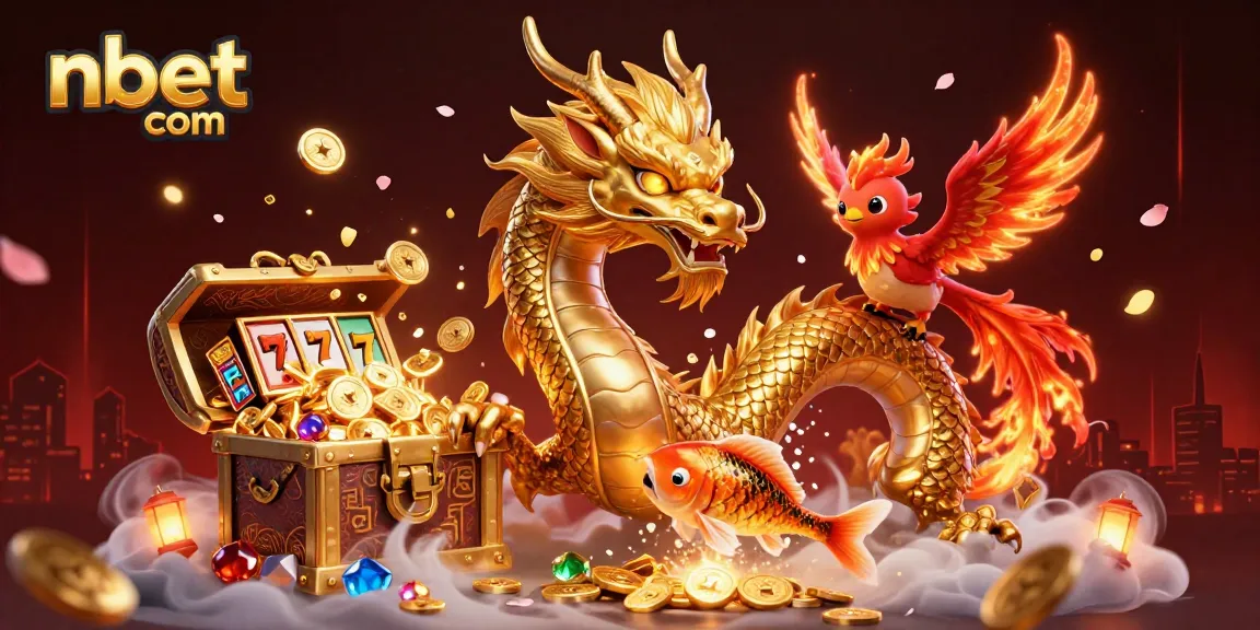 Experience thrilling wins at nbet com with an enchanting dragon and phoenix scene.